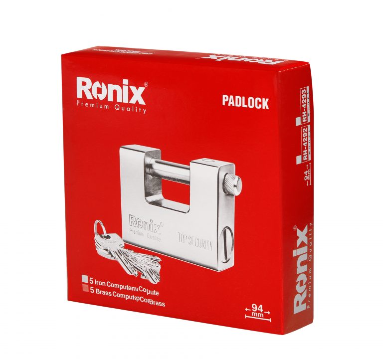 قفل کتابی RH-4292 رونیکس (فولادی 94 میلیمتر با کلید برنجی)