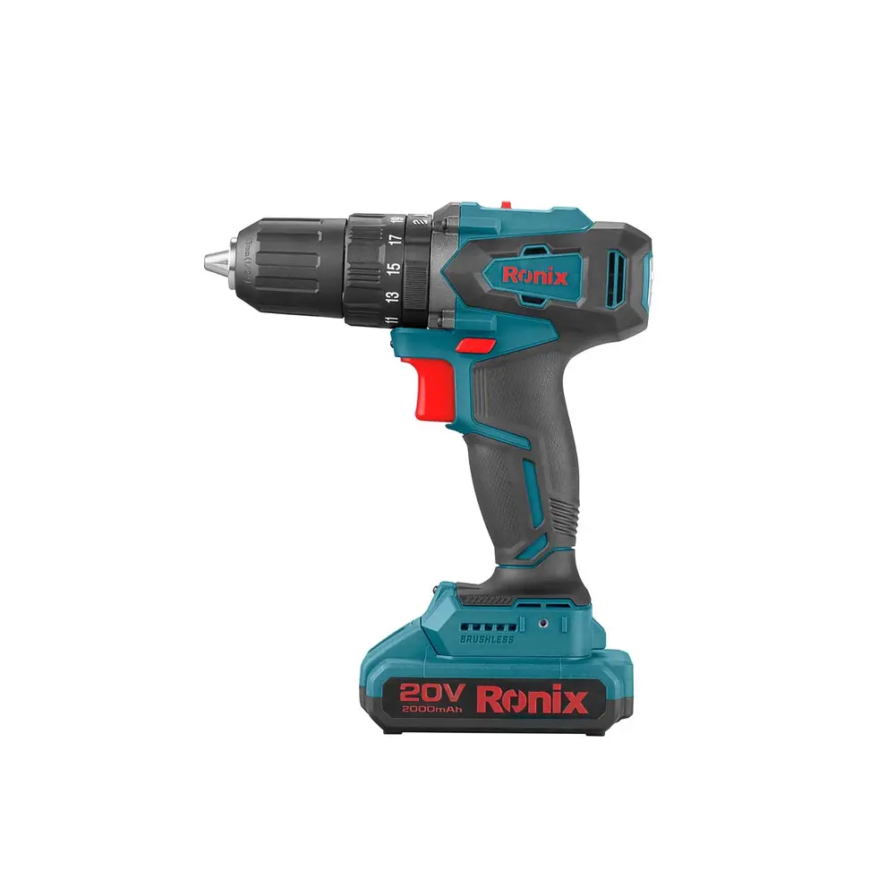کیت دریل پیچ‌گوشتی چکشی شارژی 8900k رونیکس (20 ولت)