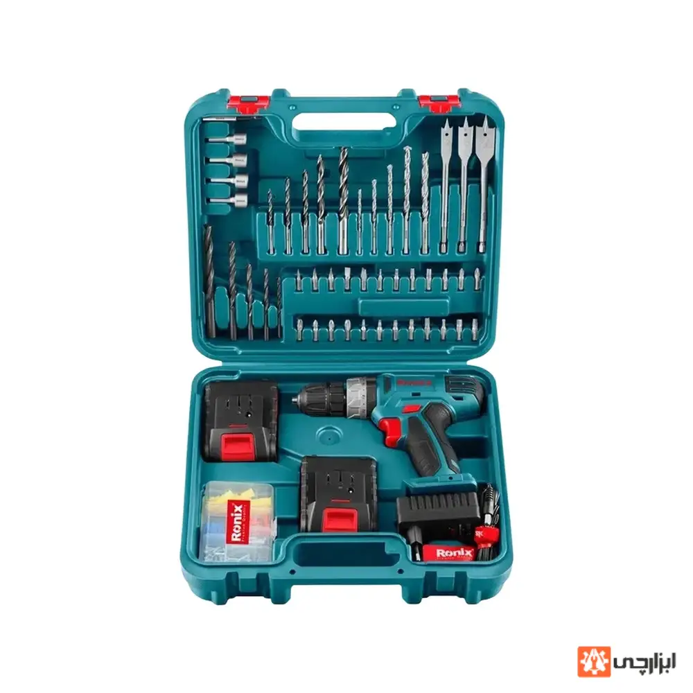 کیت دریل شارژی RS-8019 رونیکس (18 ولت دو باتری)