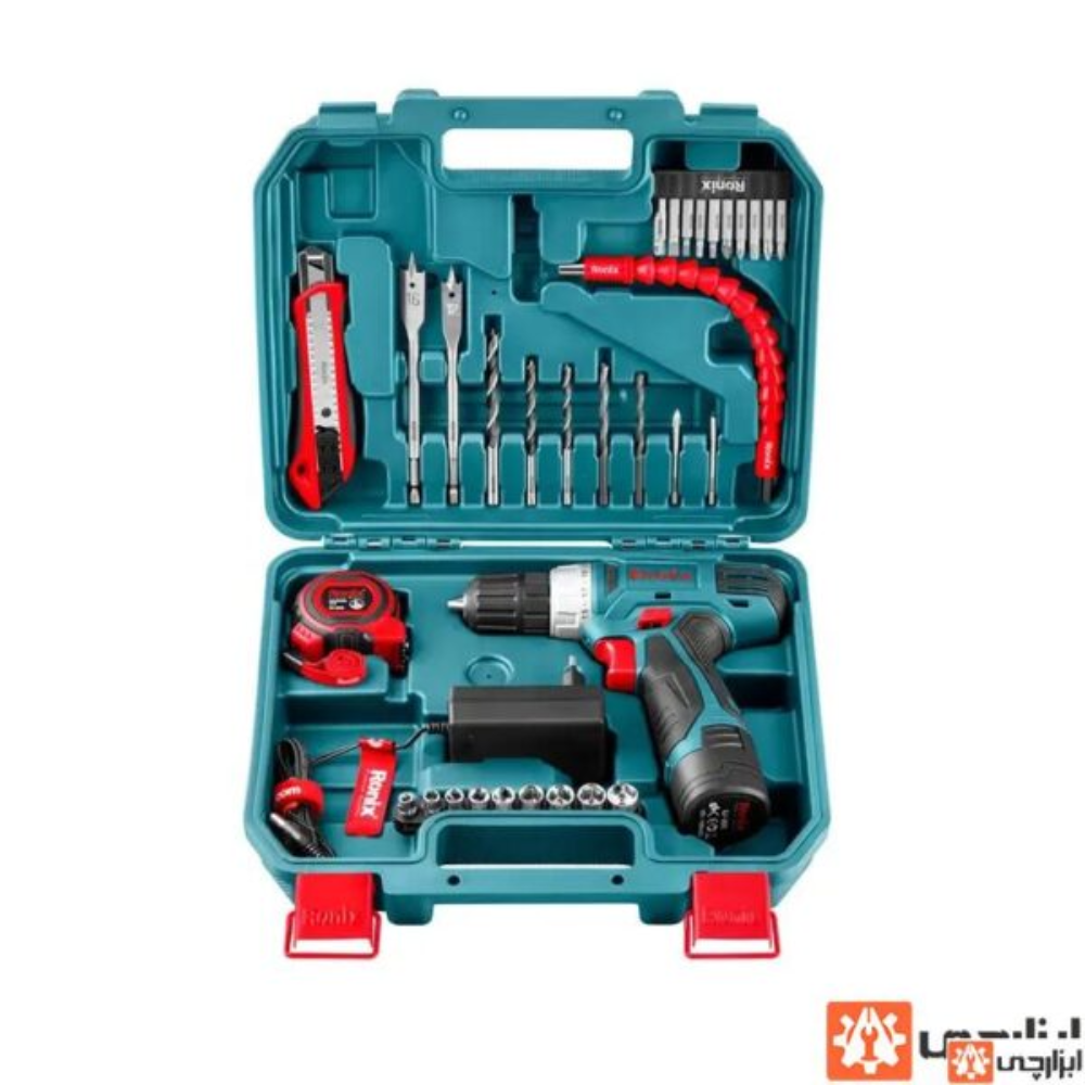 کیت دریل شارژی RS-8013 رونیکس (12 ولت تک باتری)