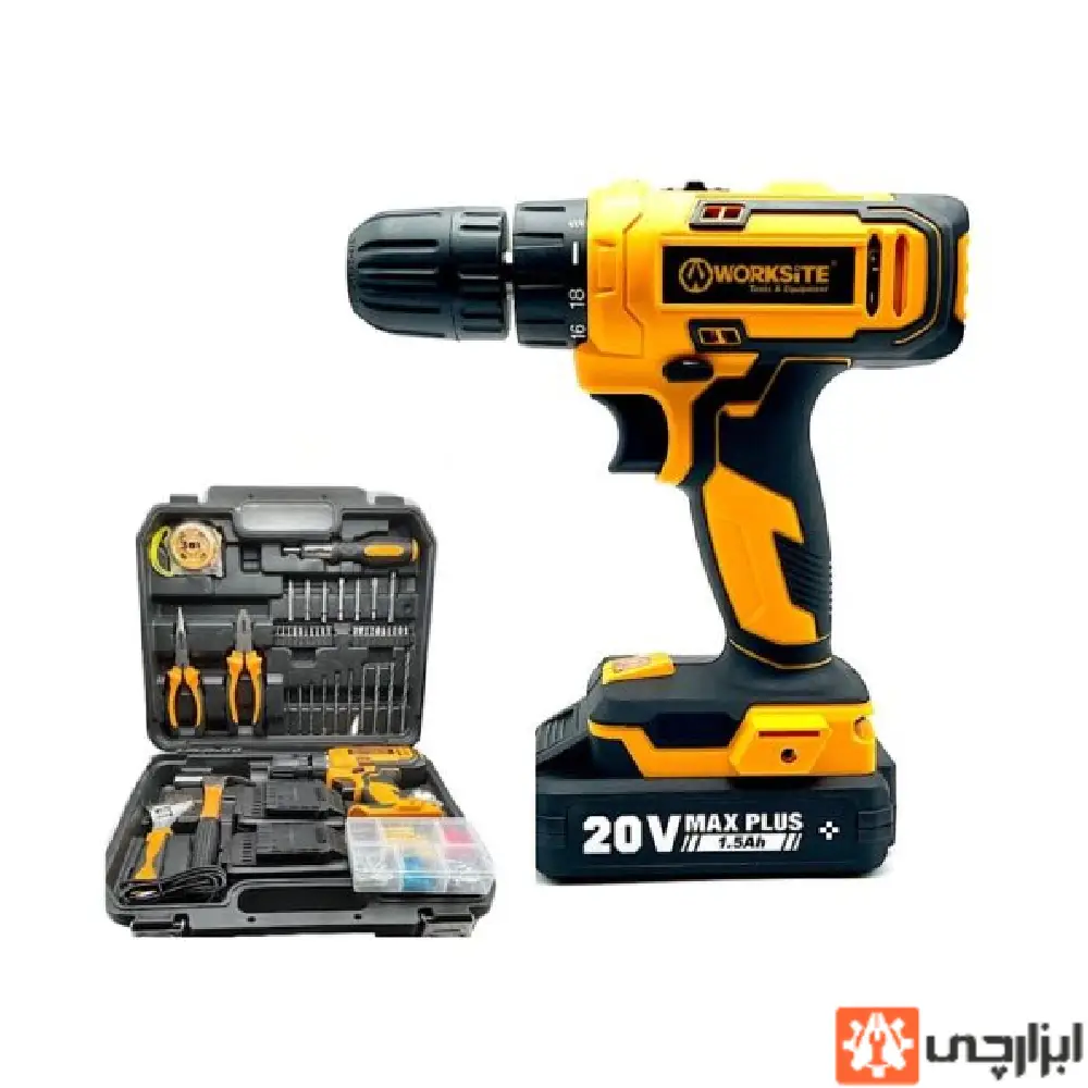 کیت دریل شارژی CD-332 ورکسایت (20 ولت)